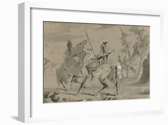 Snake Indians in Full Costume-Alfred Jacob Miller-Framed Premium Giclee Print