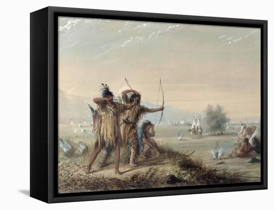 Snake Indians Testing Bows, 1837-Alfred Jacob Miller-Framed Premier Image Canvas