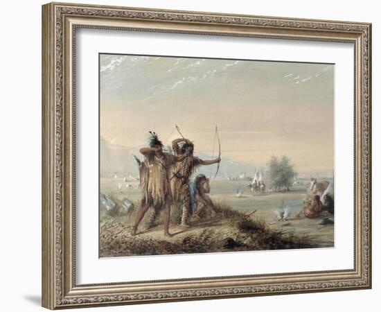 Snake Indians Testing Bows, 1837-Alfred Jacob Miller-Framed Giclee Print