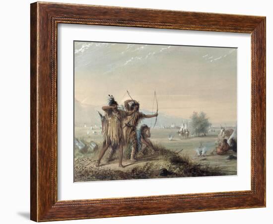 Snake Indians Testing Bows, 1837-Alfred Jacob Miller-Framed Giclee Print