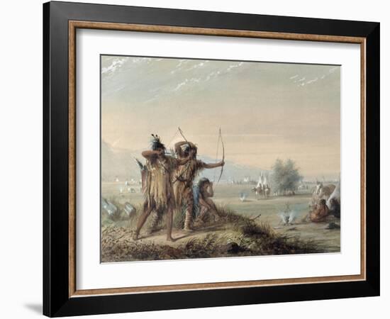 Snake Indians Testing Bows, 1837-Alfred Jacob Miller-Framed Giclee Print