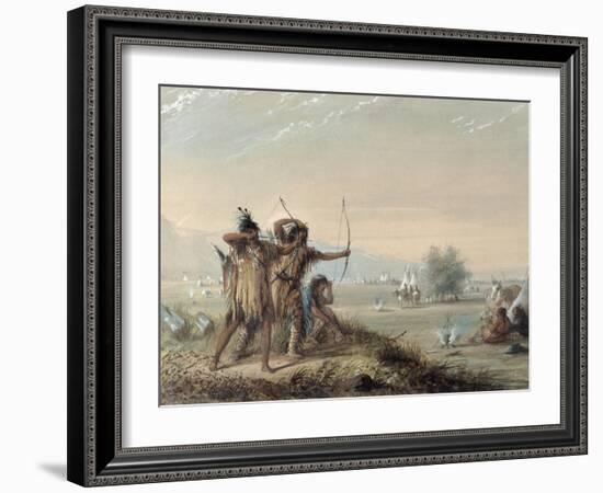 Snake Indians Testing Bows, 1837-Alfred Jacob Miller-Framed Giclee Print