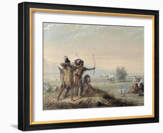 Snake Indians Testing Bows, 1837-Alfred Jacob Miller-Framed Giclee Print