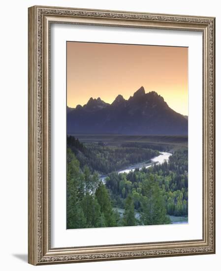 Snake River Overlook and Teton Mountain Range, Grand Teton National Park, Wyoming, USA-Michele Falzone-Framed Photographic Print