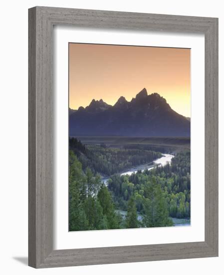 Snake River Overlook and Teton Mountain Range, Grand Teton National Park, Wyoming, USA-Michele Falzone-Framed Photographic Print