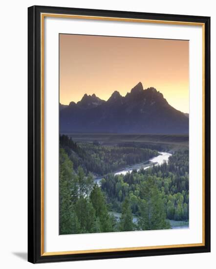 Snake River Overlook and Teton Mountain Range, Grand Teton National Park, Wyoming, USA-Michele Falzone-Framed Photographic Print