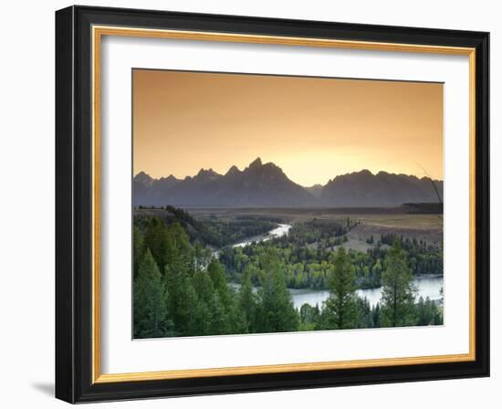 Snake River Overlook and Teton Mountain Range, Grand Teton National Park, Wyoming, USA-Michele Falzone-Framed Photographic Print