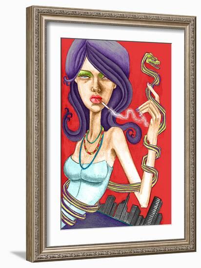 Snake-Jami Goddess-Framed Art Print