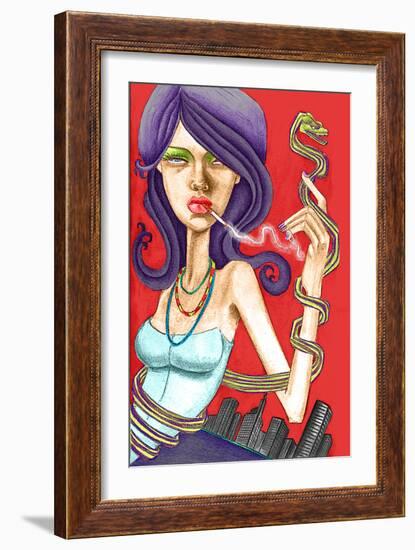 Snake-Jami Goddess-Framed Art Print