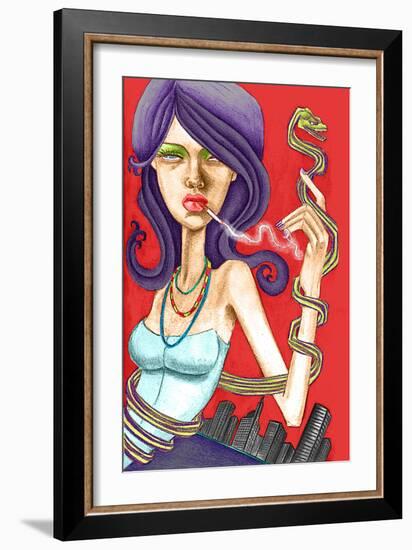 Snake-Jami Goddess-Framed Art Print