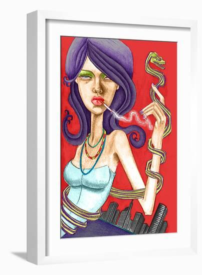 Snake-Jami Goddess-Framed Art Print