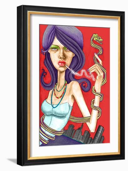 Snake-Jami Goddess-Framed Art Print