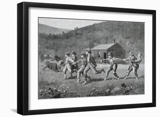 Snap-The-Whip, from the Harper's Weekly, September 20, 1873, (Wood Engraving on Newsprint)-Winslow Homer-Framed Giclee Print