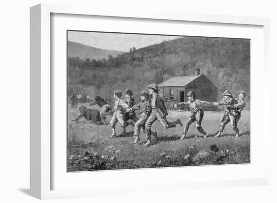 Snap-The-Whip, from the Harper's Weekly, September 20, 1873, (Wood Engraving on Newsprint)-Winslow Homer-Framed Giclee Print