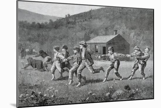 Snap-The-Whip, from the Harper's Weekly, September 20, 1873, (Wood Engraving on Newsprint)-Winslow Homer-Mounted Giclee Print