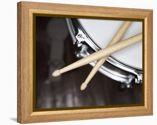 Snare Drum and Drumsticks-Roy McMahon-Framed Premier Image Canvas