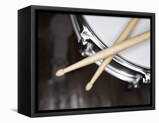 Snare Drum and Drumsticks-Roy McMahon-Framed Premier Image Canvas