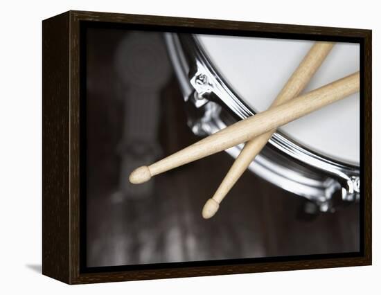 Snare Drum and Drumsticks-Roy McMahon-Framed Premier Image Canvas