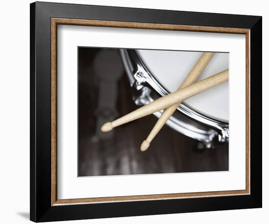 Snare Drum and Drumsticks-Roy McMahon-Framed Photographic Print