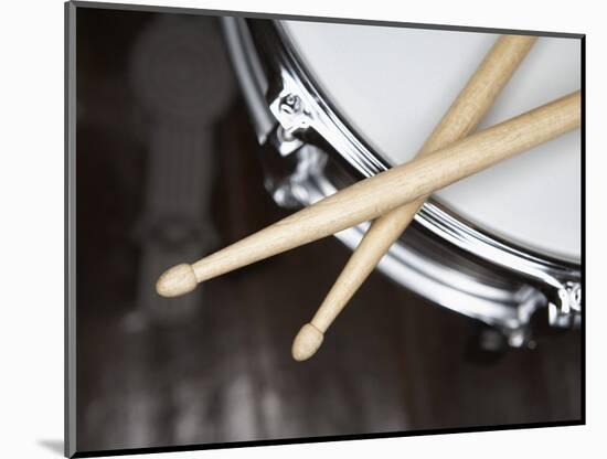 Snare Drum and Drumsticks-Roy McMahon-Mounted Photographic Print