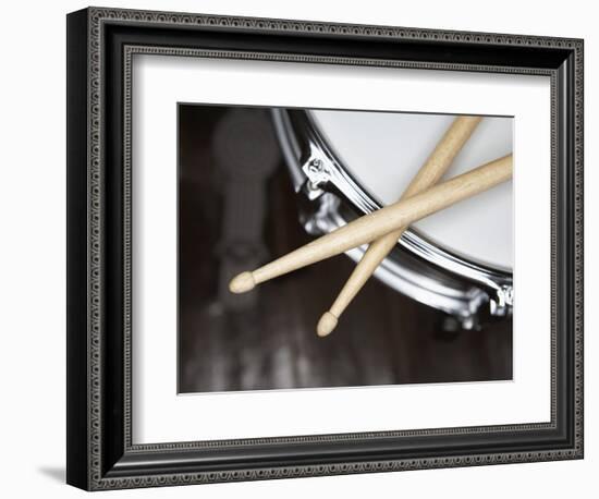 Snare Drum and Drumsticks-Roy McMahon-Framed Photographic Print