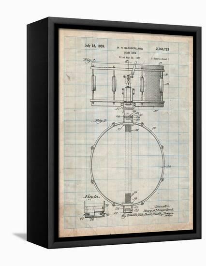 Snare Drum Instrument Patent-Cole Borders-Framed Stretched Canvas