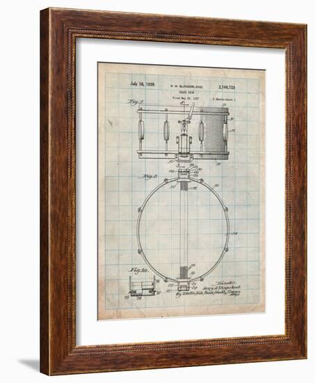 Snare Drum Instrument Patent-Cole Borders-Framed Art Print