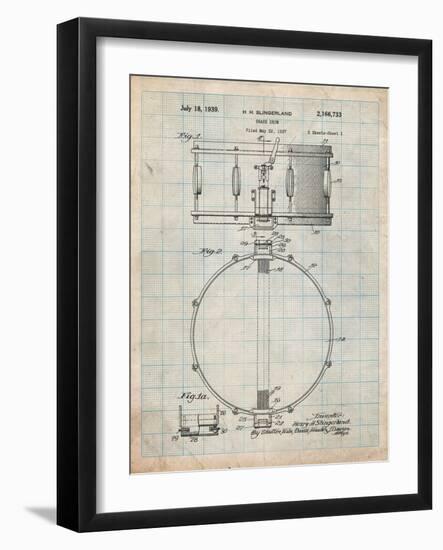 Snare Drum Instrument Patent-Cole Borders-Framed Art Print