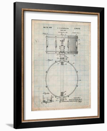 Snare Drum Instrument Patent-Cole Borders-Framed Art Print