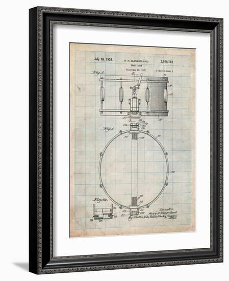 Snare Drum Instrument Patent-Cole Borders-Framed Art Print