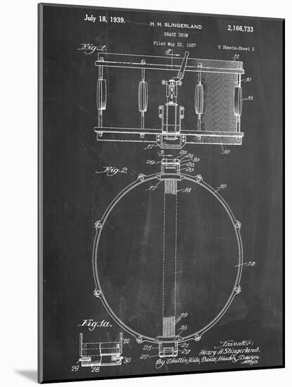 Snare Drum Instrument Patent-null-Mounted Art Print