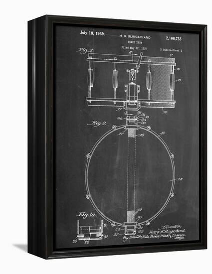 Snare Drum Instrument Patent-null-Framed Stretched Canvas