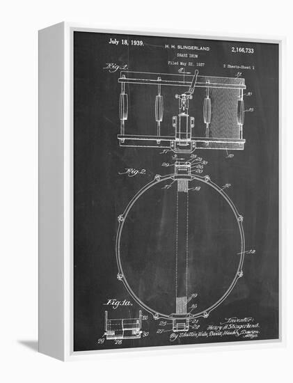 Snare Drum Instrument Patent-null-Framed Stretched Canvas