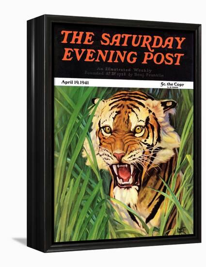 "Snarling Tiger," Saturday Evening Post Cover, April 19, 1941-Emmett Watson-Framed Premier Image Canvas