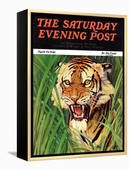 "Snarling Tiger," Saturday Evening Post Cover, April 19, 1941-Emmett Watson-Framed Premier Image Canvas