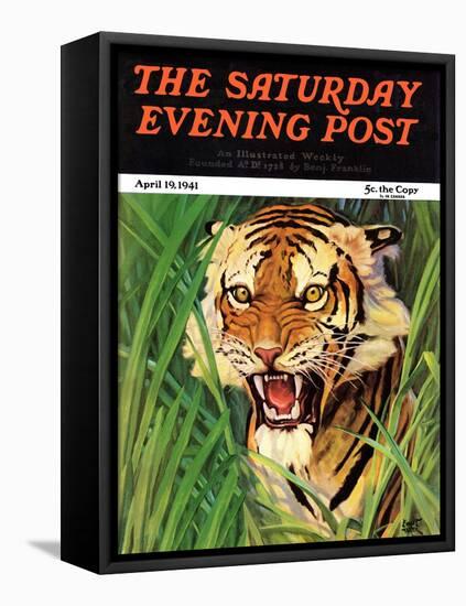 "Snarling Tiger," Saturday Evening Post Cover, April 19, 1941-Emmett Watson-Framed Premier Image Canvas