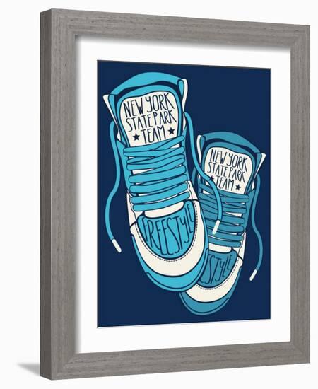 Sneakers Graphic Design for Tee-braingraph-Framed Art Print
