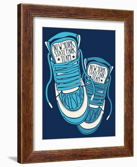 Sneakers Graphic Design for Tee-braingraph-Framed Art Print