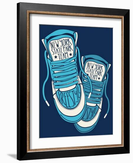 Sneakers Graphic Design for Tee-braingraph-Framed Art Print