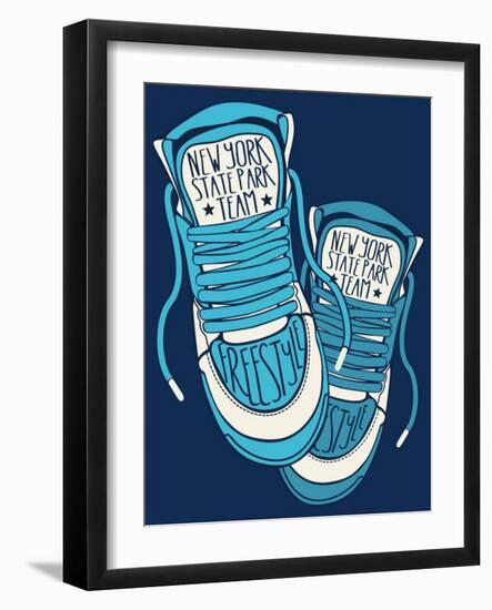 Sneakers Graphic Design for Tee-braingraph-Framed Art Print