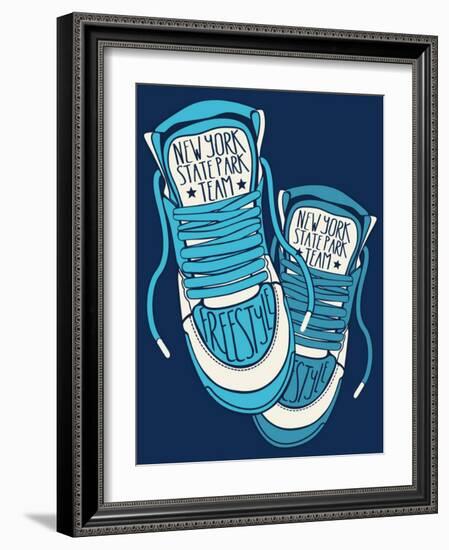 Sneakers Graphic Design for Tee-braingraph-Framed Art Print