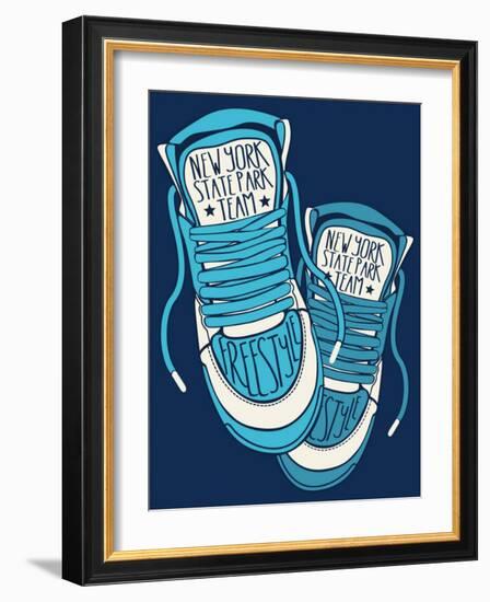 Sneakers Graphic Design for Tee-braingraph-Framed Art Print