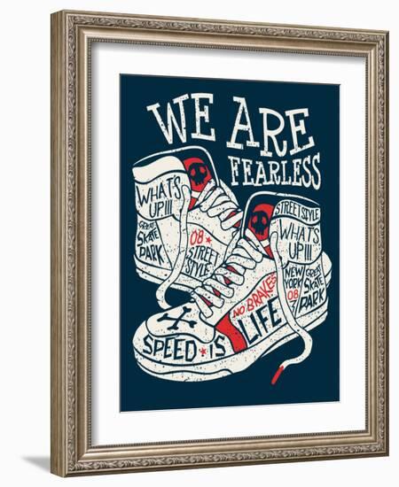 Sneakers Graphic Design for Tee-braingraph-Framed Art Print