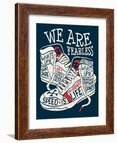 Sneakers Graphic Design for Tee-braingraph-Framed Art Print