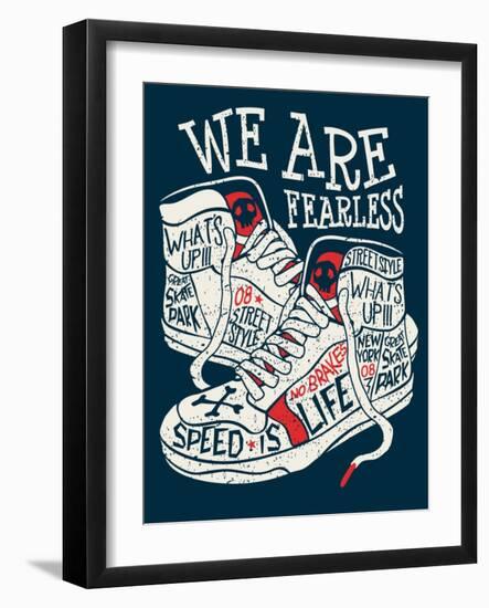 Sneakers Graphic Design for Tee-braingraph-Framed Art Print