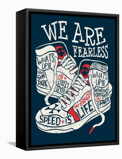 Sneakers Graphic Design for Tee-braingraph-Framed Stretched Canvas