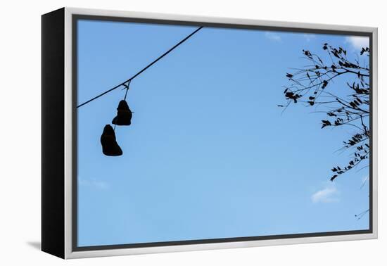 Sneakers on a Wire-null-Framed Stretched Canvas