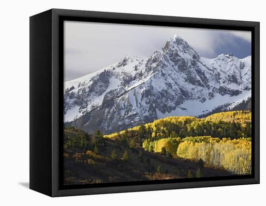 Sneffels Range with Aspens in Fall Colors, Near Ouray, Colorado-James Hager-Framed Premier Image Canvas