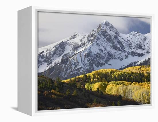 Sneffels Range with Aspens in Fall Colors, Near Ouray, Colorado-James Hager-Framed Premier Image Canvas
