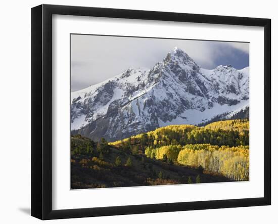 Sneffels Range with Aspens in Fall Colors, Near Ouray, Colorado-James Hager-Framed Photographic Print